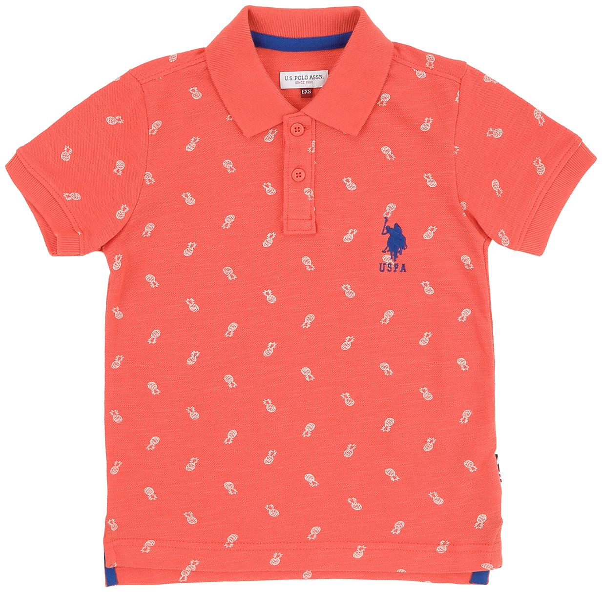 

U S Polo Assn Boy Cotton Printed T-shirt - Orange