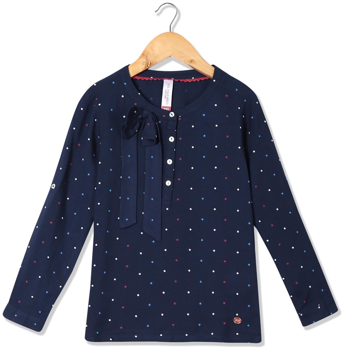 

U S Polo Assn Girl Rayon Printed Top - Blue