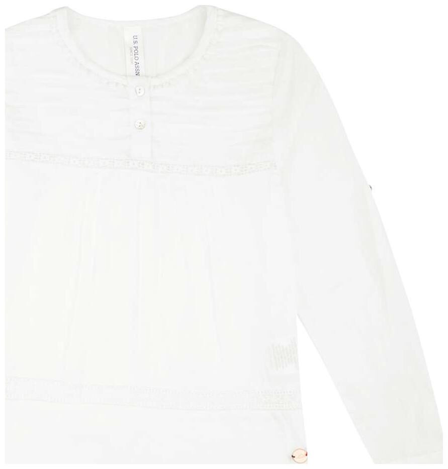 

U S Polo Assn Girl Cotton Solid Top - White