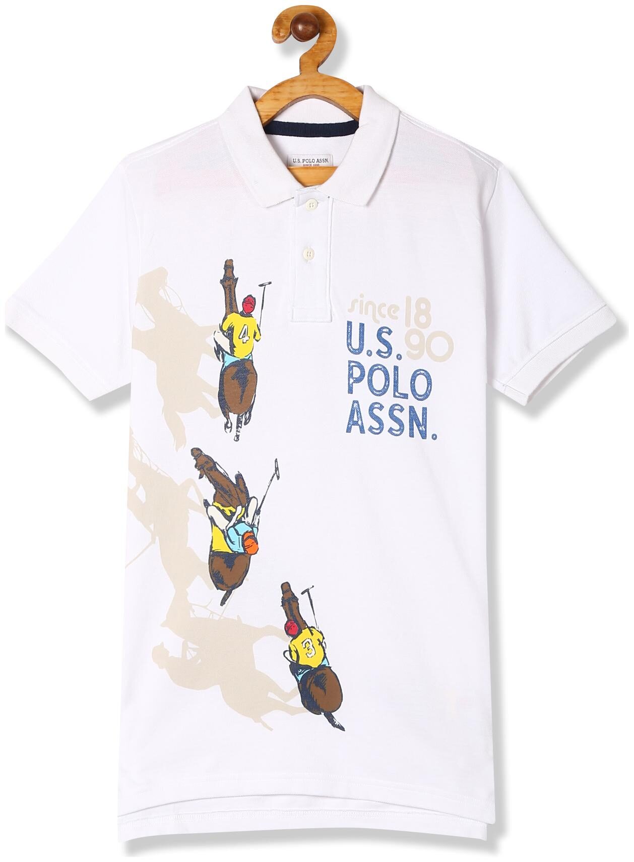 

U S Polo Assn Boy Cotton Printed T-shirt - White