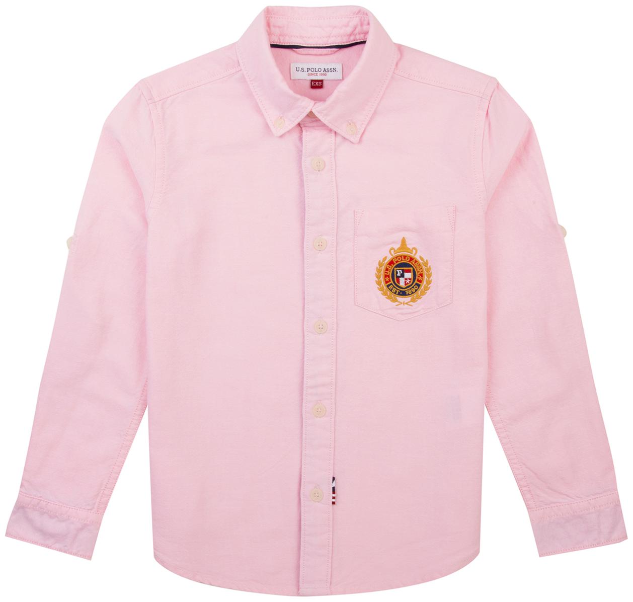 

U S Polo Assn Boy Cotton Solid Shirt Pink