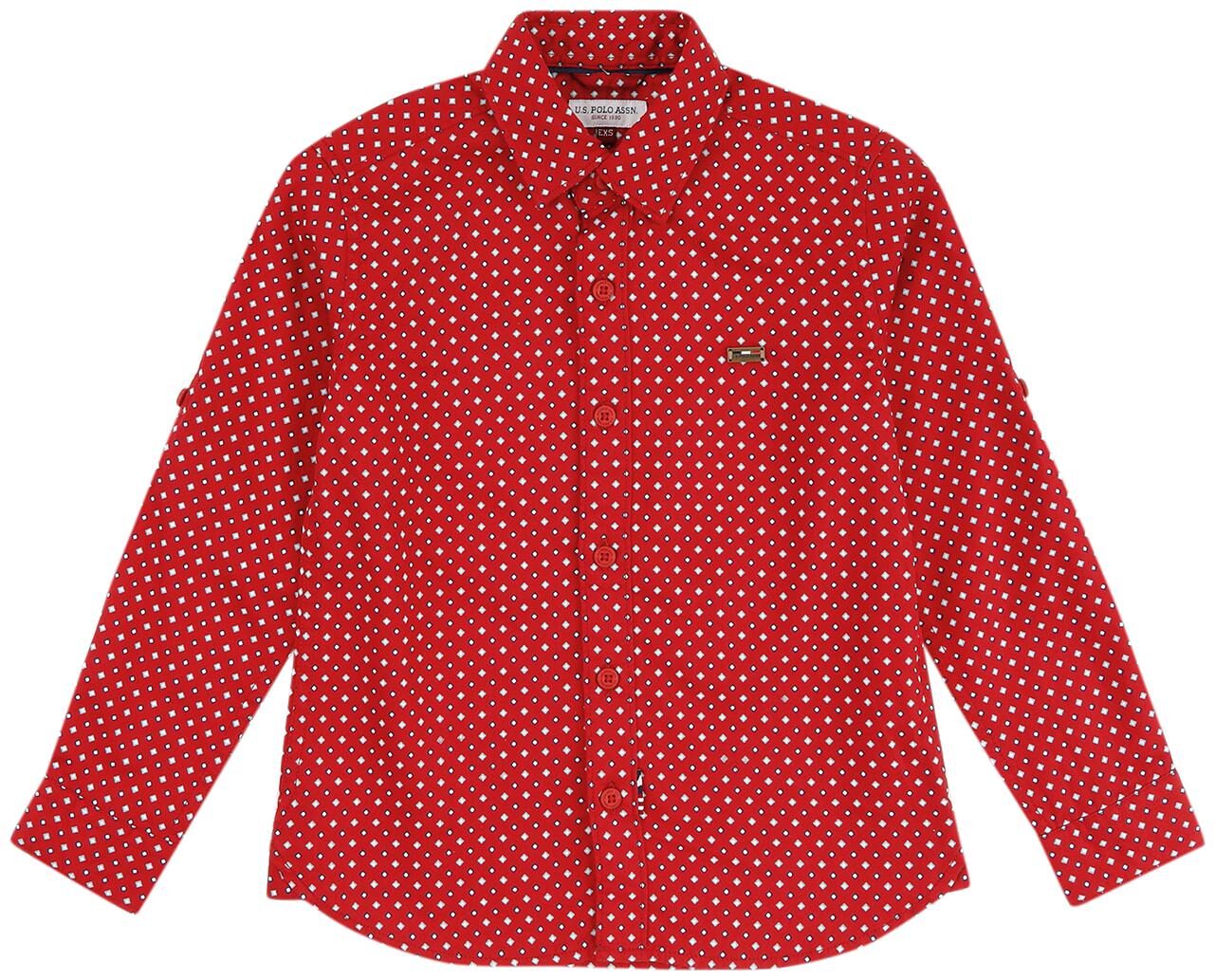 

U S Polo Assn Boy Cotton Printed Shirt Red