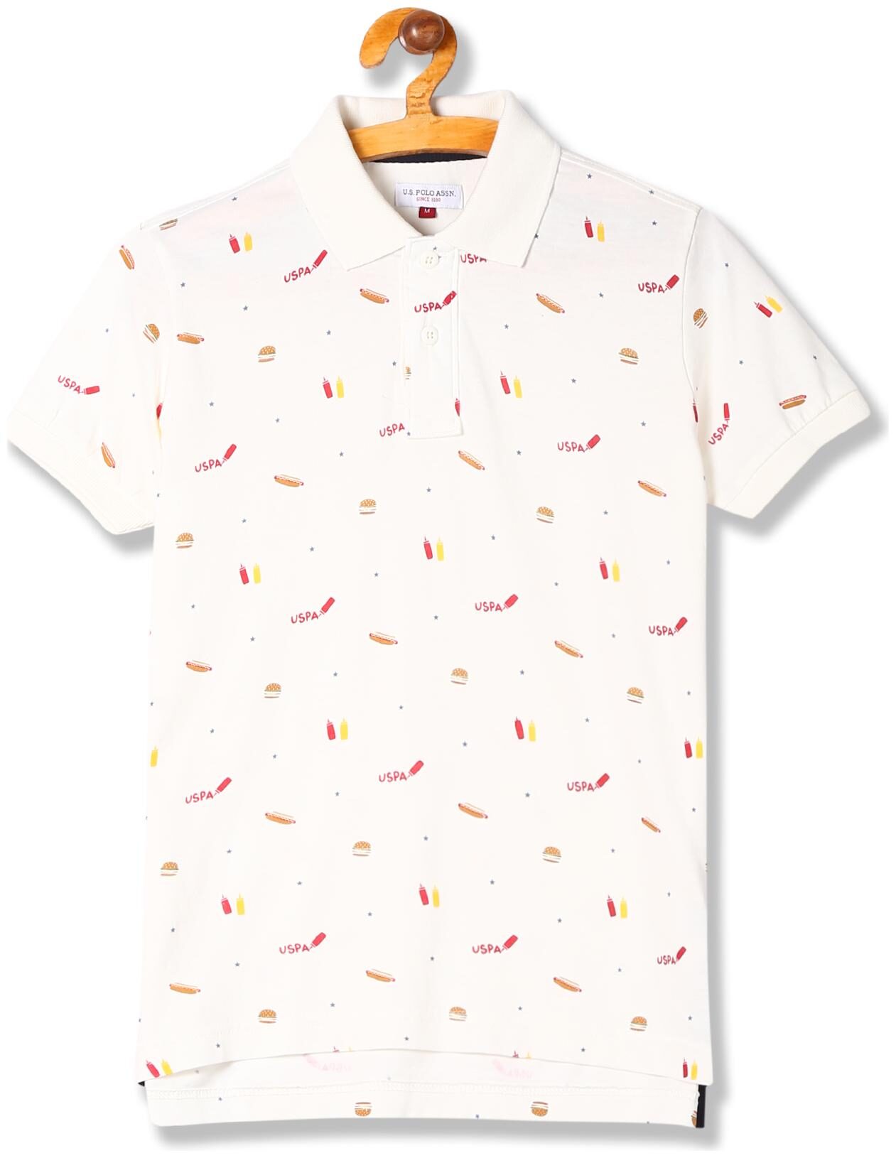 

U S Polo Assn Cotton Printed T shirt for Baby Boy - White