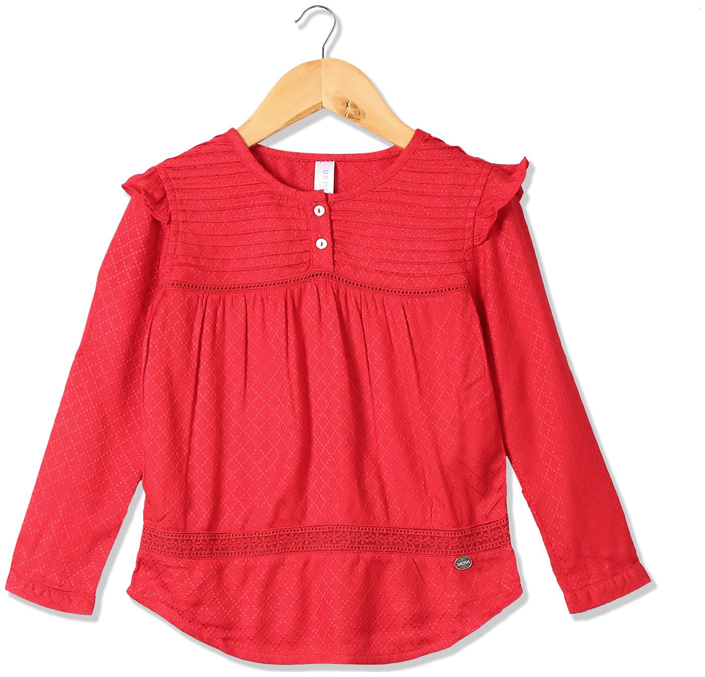 

U S Polo Assn Girl Rayon Solid Top - Red