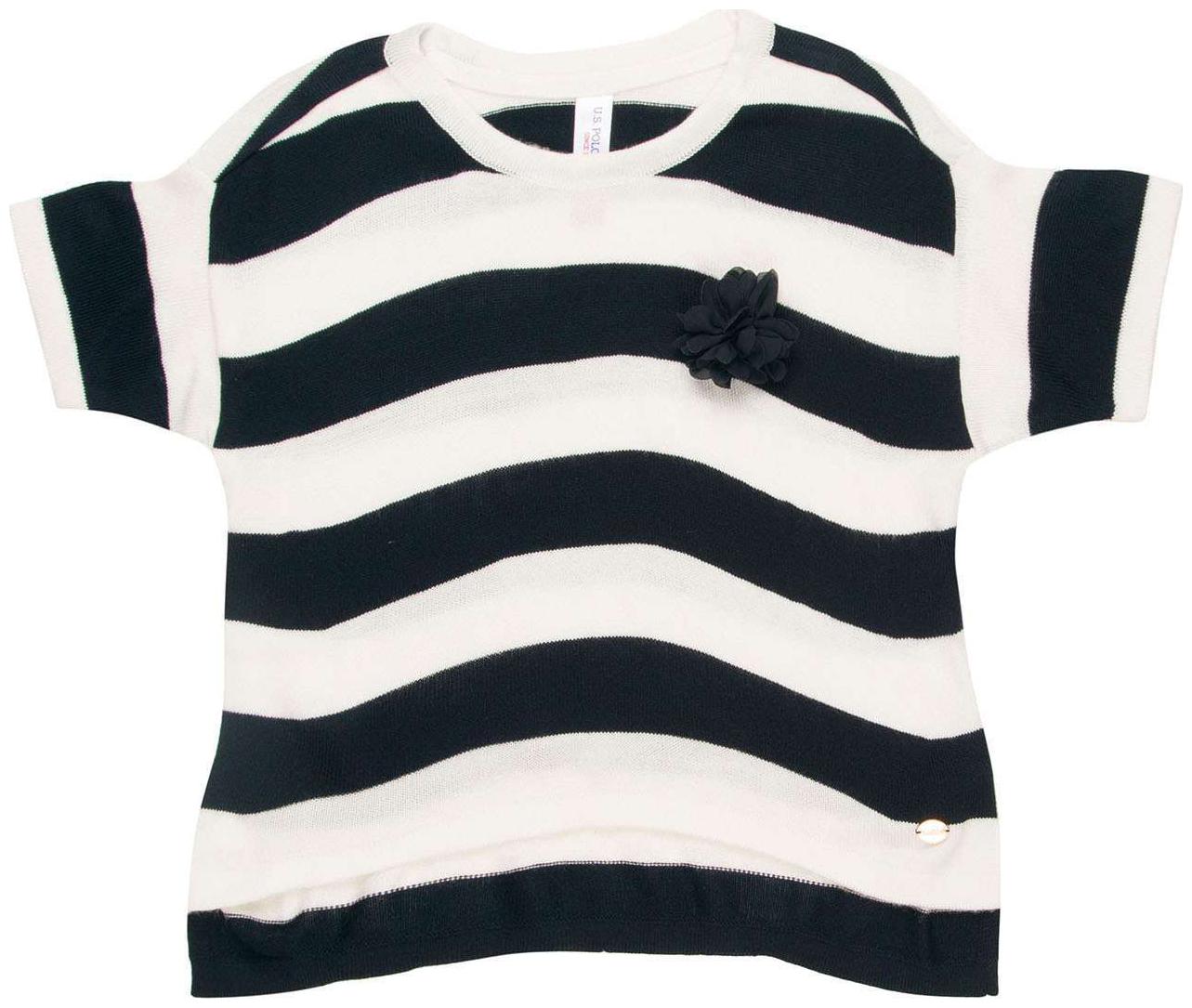 

U S Polo Assn Girl Acrylic Striped Top - Black