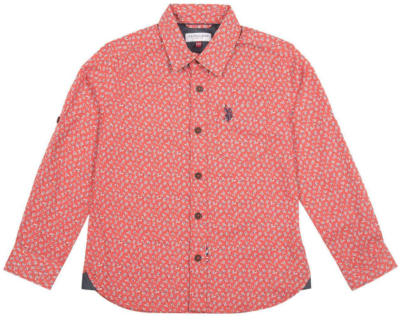 

U S Polo Assn Boy Cotton Printed Shirt Red