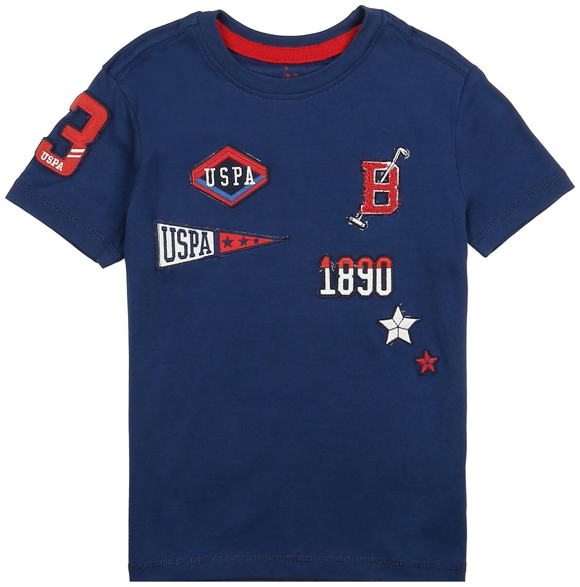 

U S Polo Assn Boy Cotton Printed T-shirt - Blue