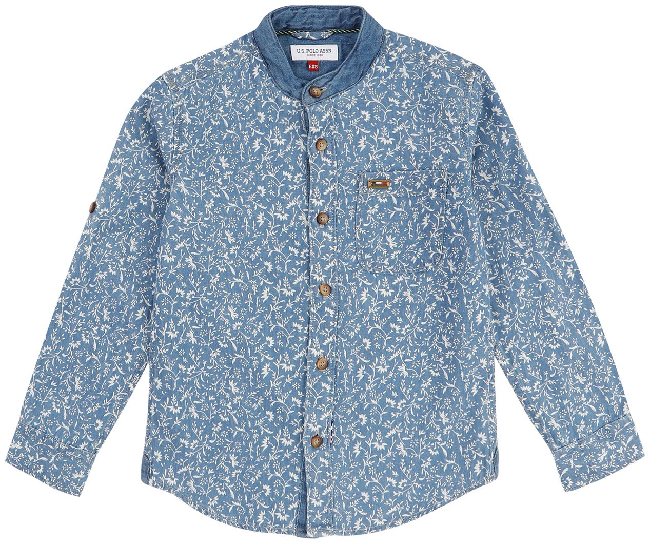 

U S Polo Assn Boy Cotton Printed Shirt Blue