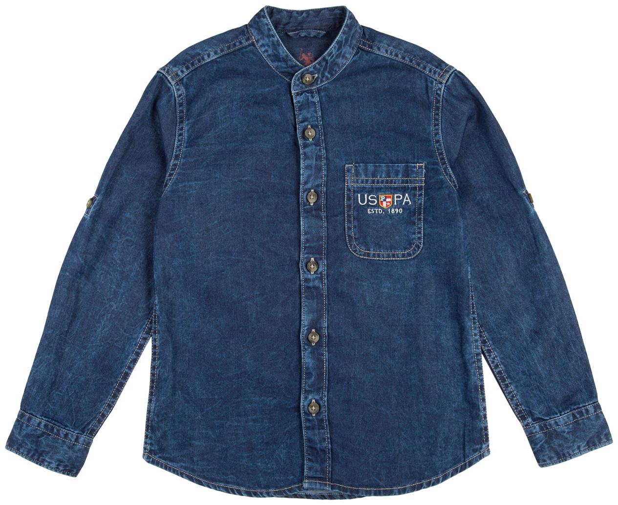 

U S Polo Assn Boy Cotton Solid Shirt Blue