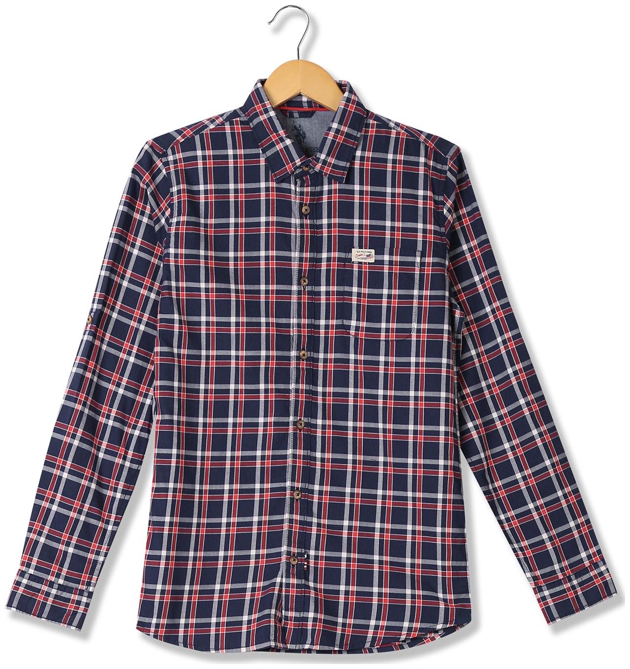 

U S Polo Assn Boy Cotton Checked Shirt Multi