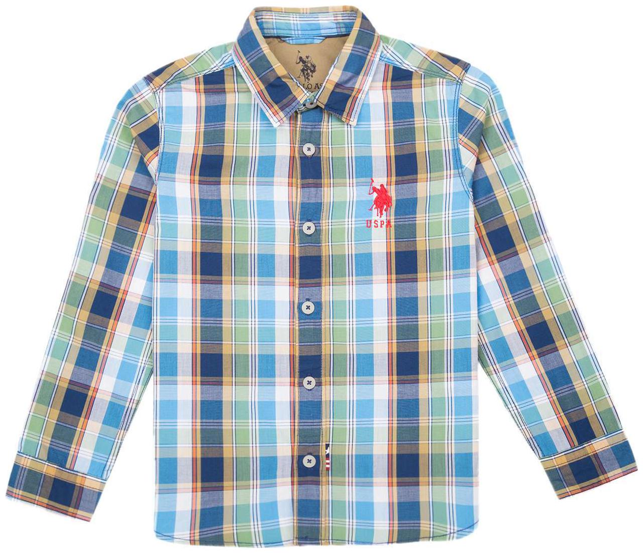 

U S Polo Assn Boy Cotton Checked Shirt Blue
