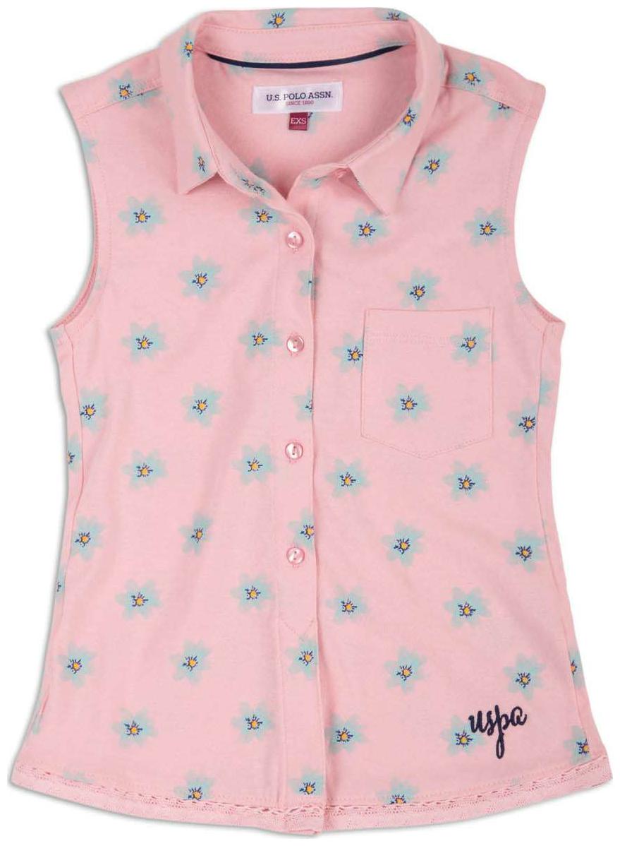 

U S Polo Assn Girl Cotton Printed Shirt - Pink