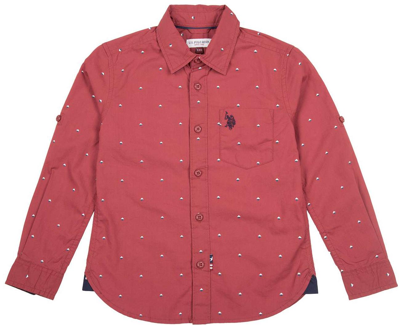 

U S Polo Assn Boy Cotton Printed Shirt Red