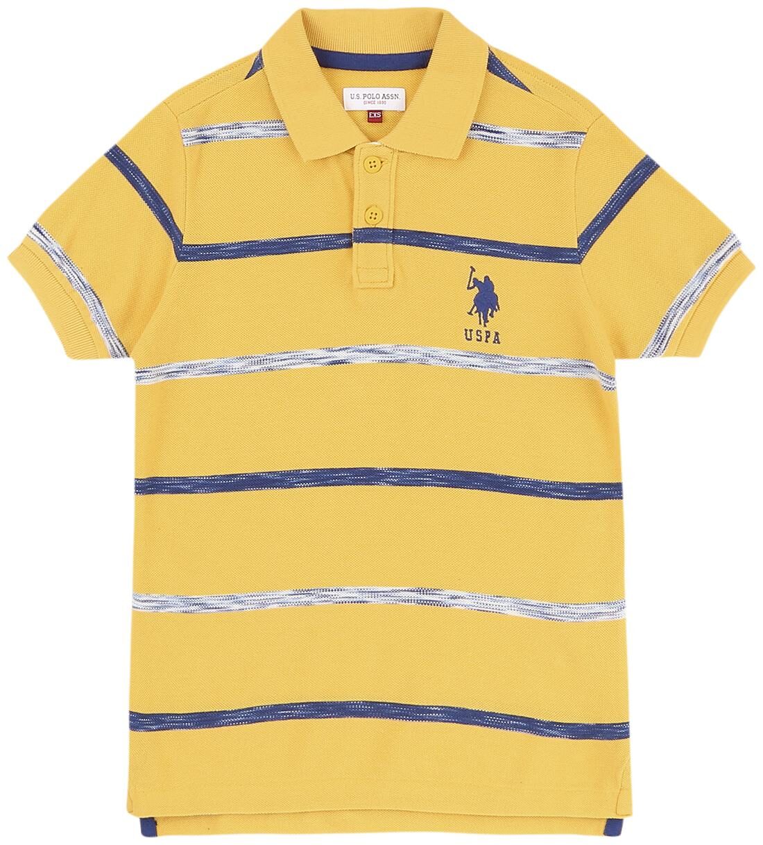 

U S Polo Assn Boy Cotton Striped T-shirt - Yellow