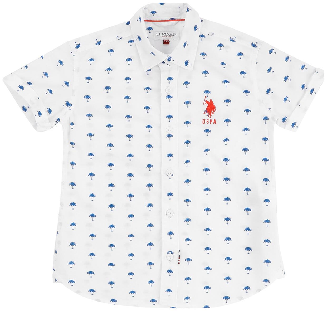 

U S Polo Assn Boy Cotton Printed Shirt White