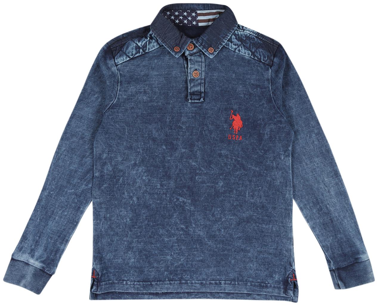 

U S Polo Assn Boy Cotton Solid T-shirt - Blue