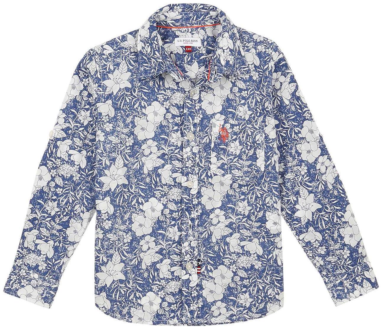 

U S Polo Assn Boy Cotton Printed Shirt Blue