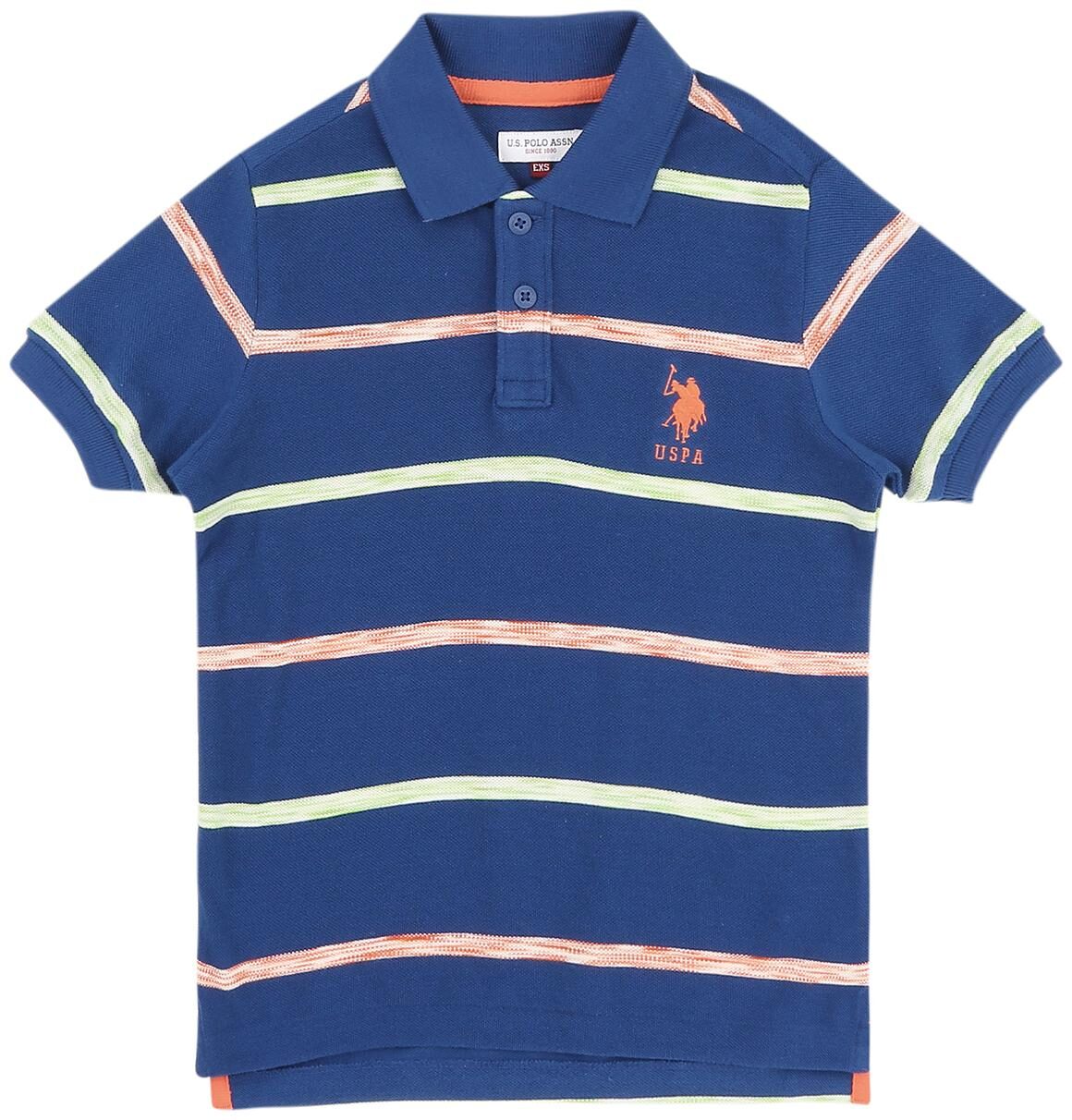 

U S Polo Assn Boy Cotton Striped T-shirt - Blue
