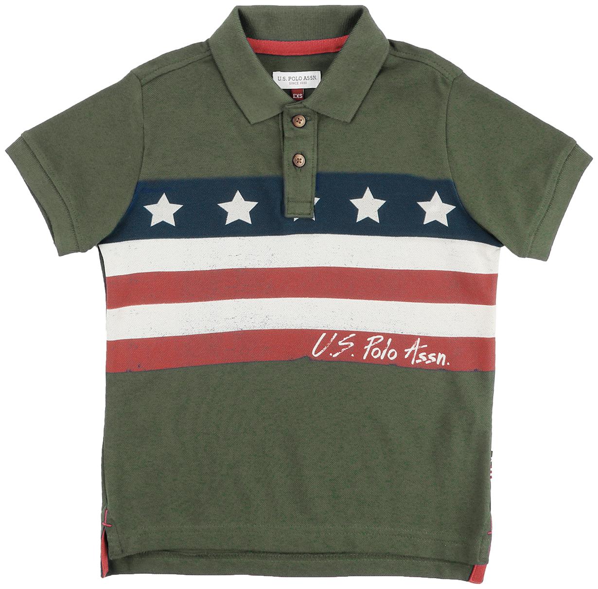 

U S Polo Assn Boy Cotton Printed T-shirt - Green