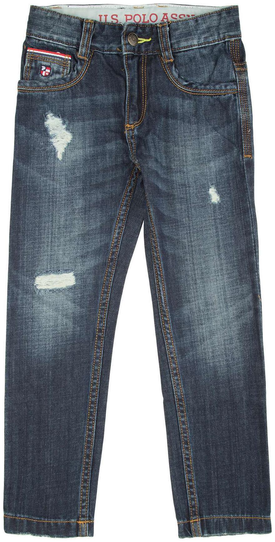 

U S Polo Assn Blue Cotton Boys Regular Fit Distressed Jeans