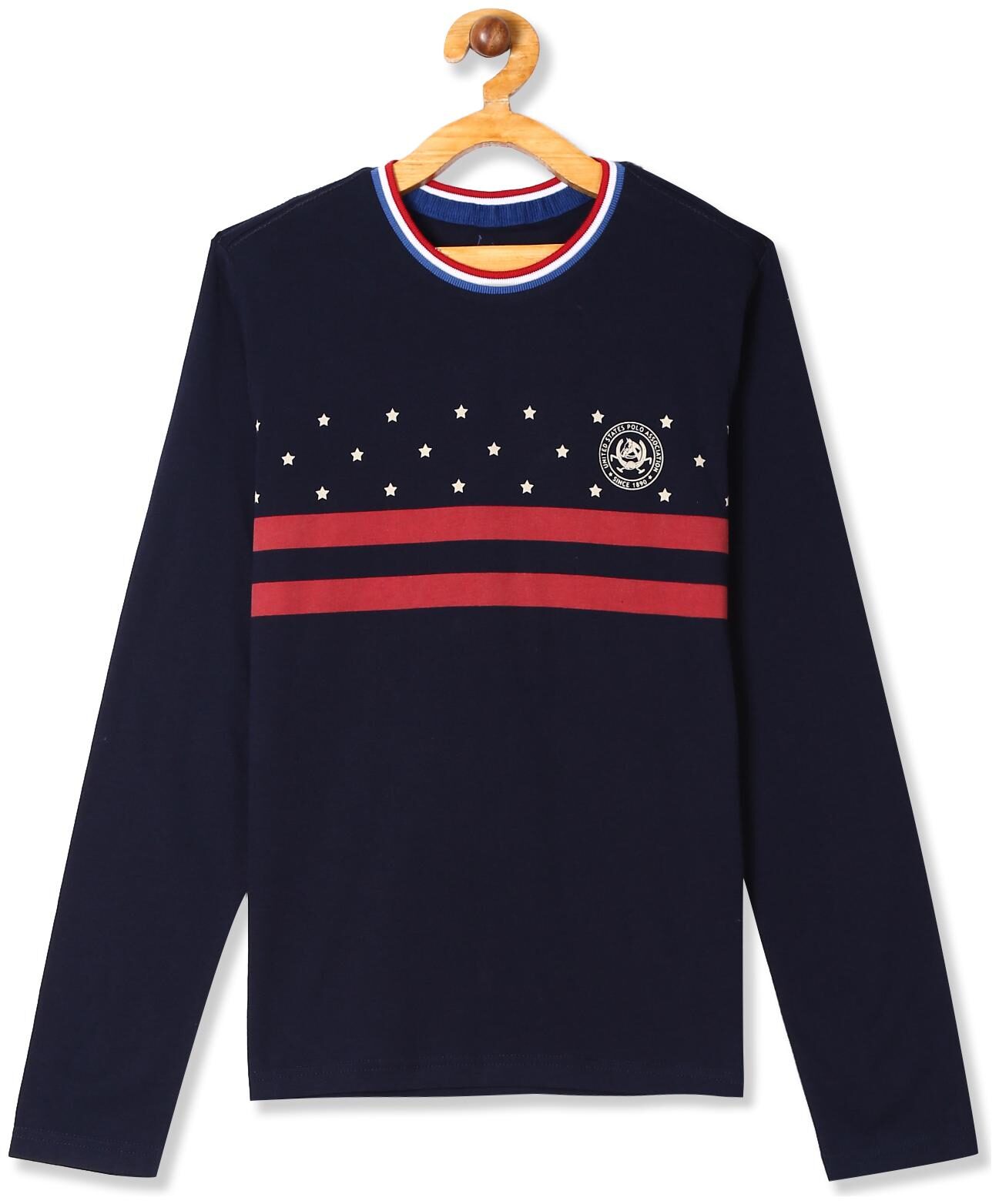

U S Polo Assn Boy Cotton Printed T-shirt - Blue