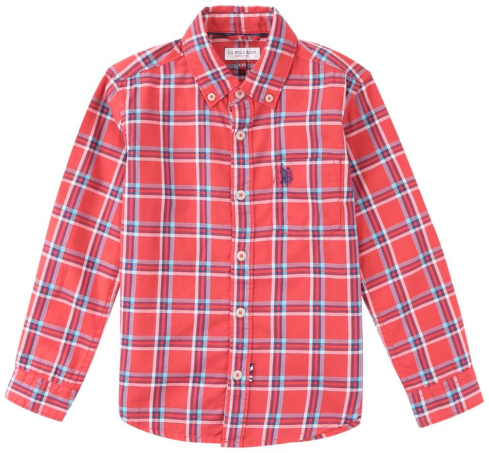 

U S Polo Assn Boy Cotton Solid Shirt Red