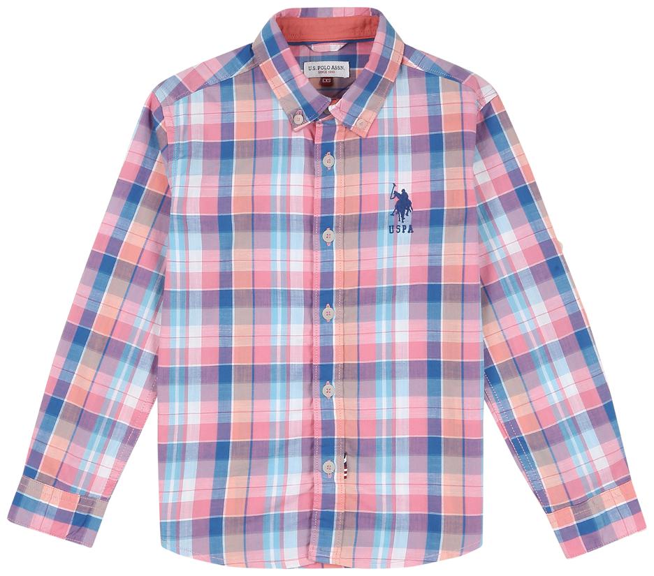 

U S Polo Assn Boy Cotton Solid Shirt Pink