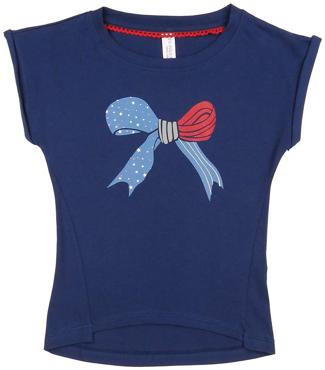 

U S Polo Assn Girl Cotton Printed T shirt - Blue