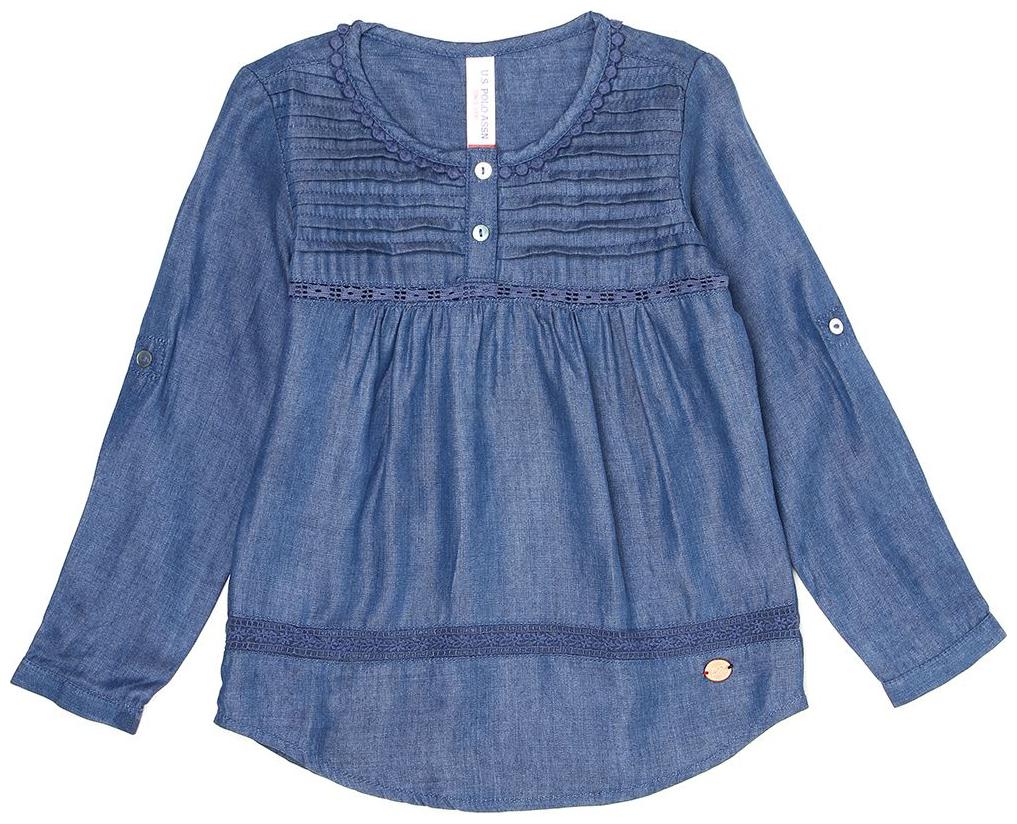 

U S Polo Assn Girl Cotton Solid Top - Blue