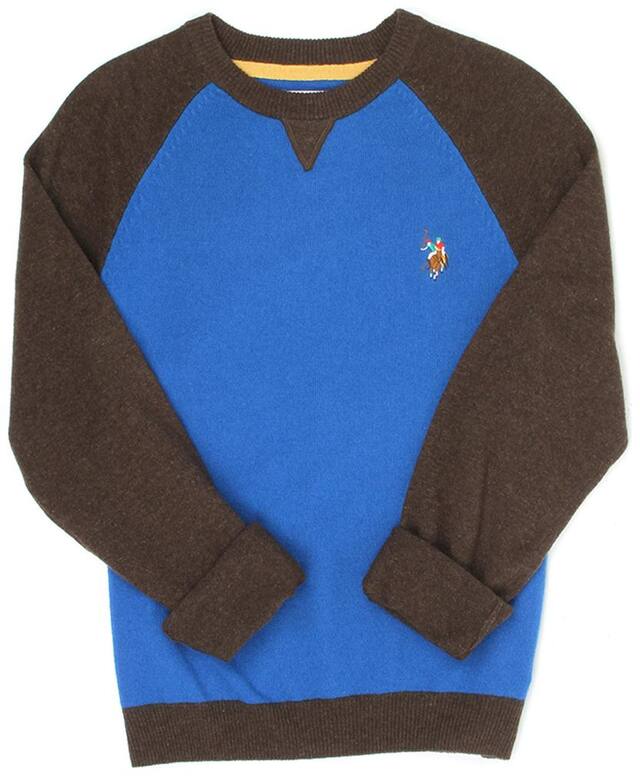 U.S. Polo Assn. Boy Cotton Solid Sweater - Blue