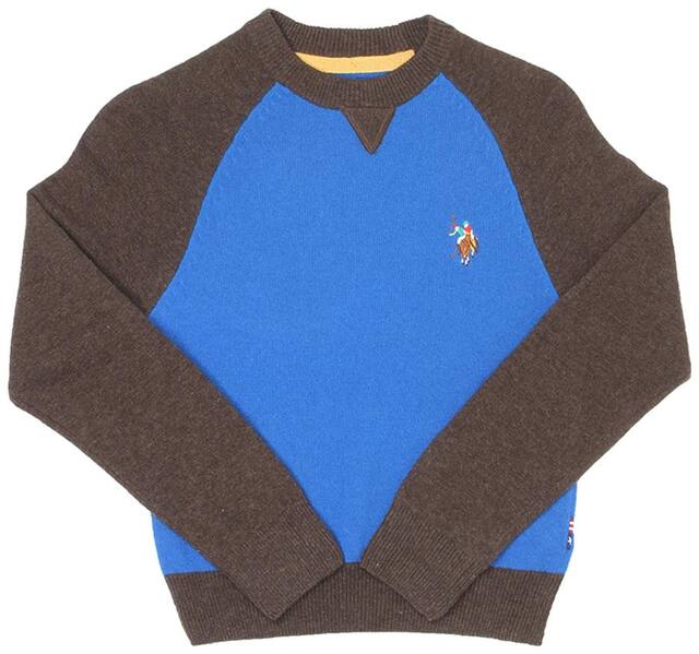 U.S. Polo Assn. Boy Wool Solid Sweater - Blue