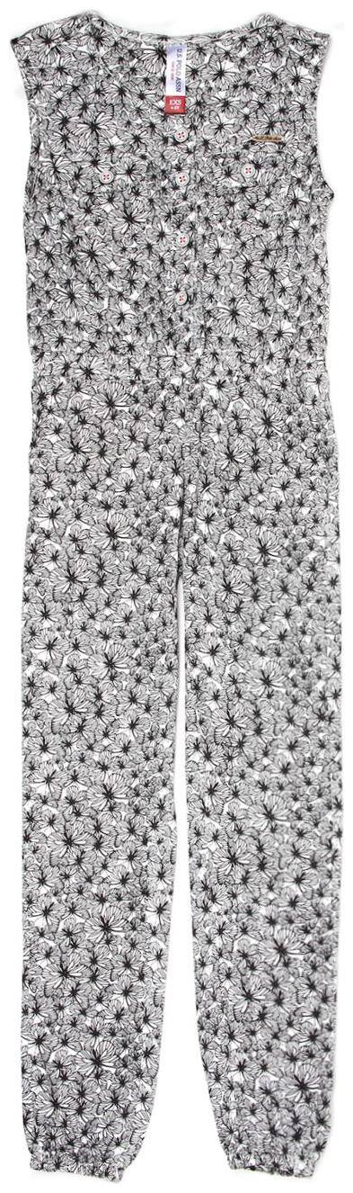 U.S. Polo Assn. Cotton Floral Romper For Girl - White & Black