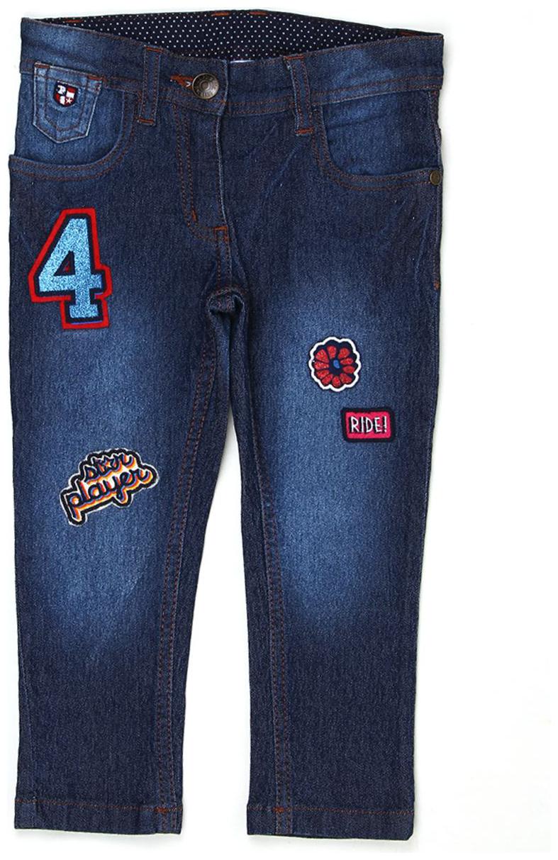 

U S Polo Assn Baby girl Cotton Applique Jeans - Blue