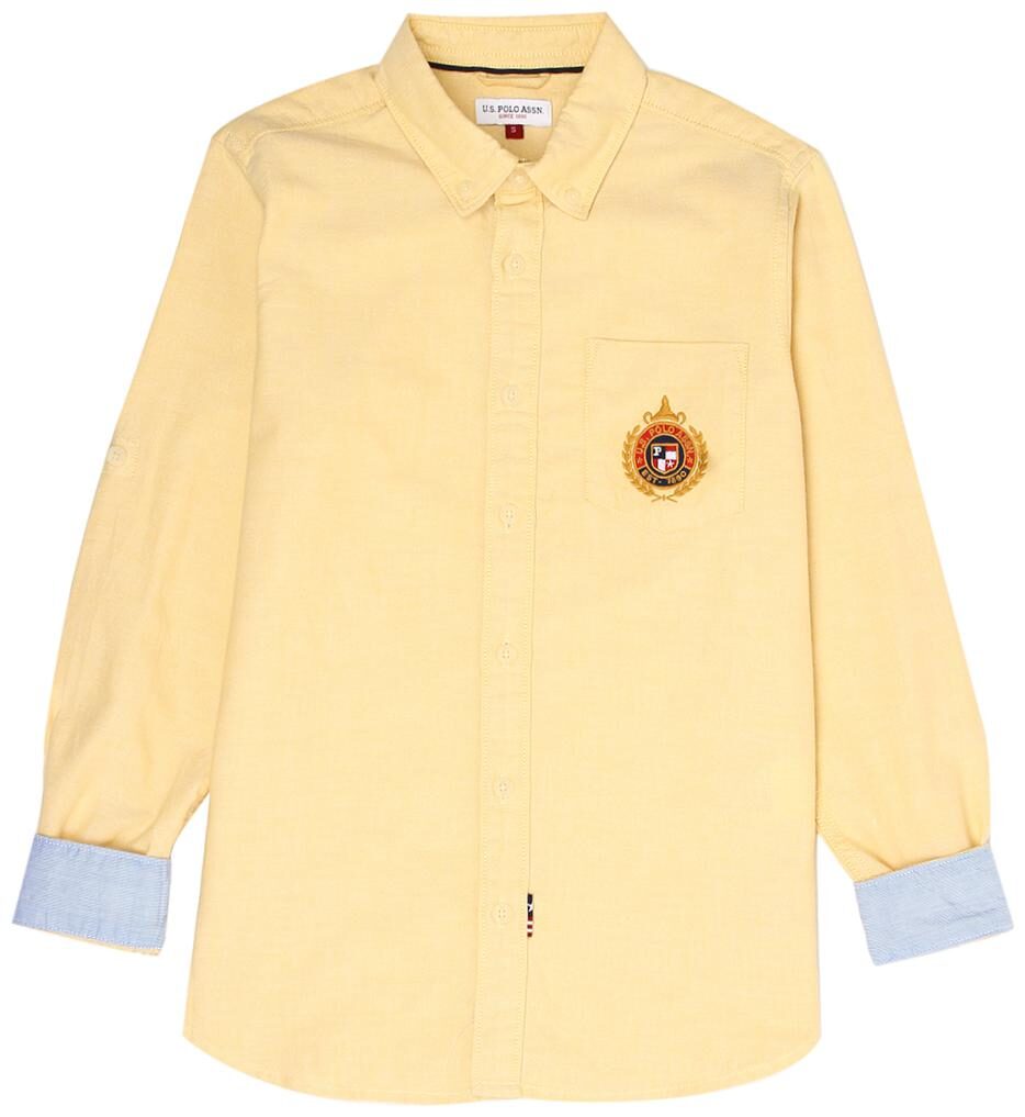 

U S Polo Assn Boy Cotton Solid Shirt Yellow