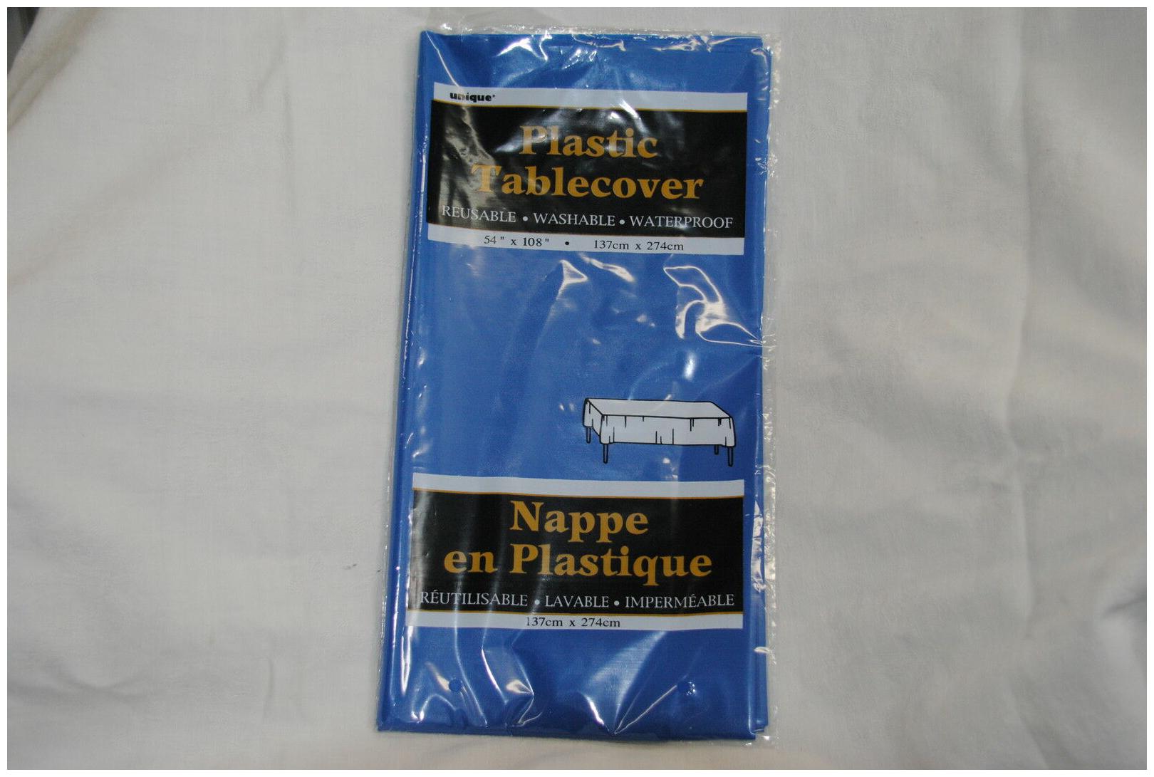 

Unique Plastic Table Cloth 54x108 Rectangle Cover - Royal Blue