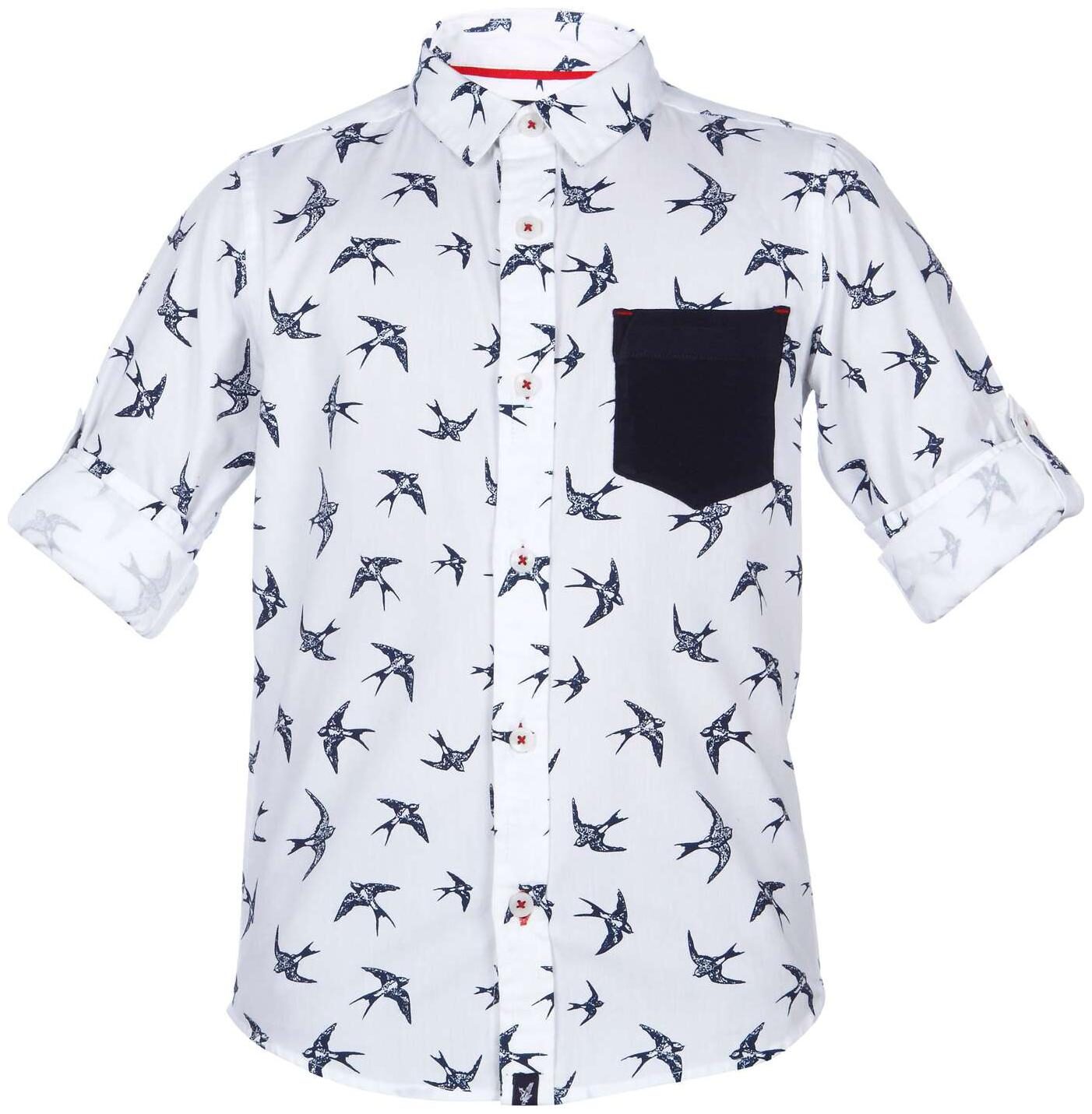 

URBAN SCOTTISH Boy Cotton Solid Shirt White
