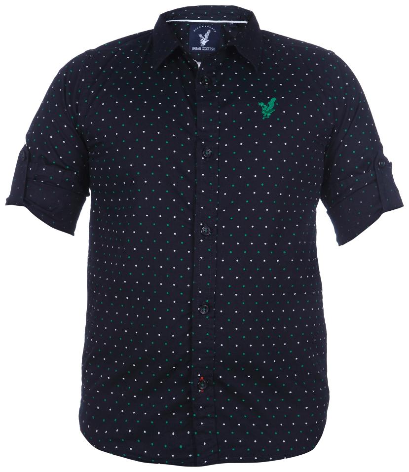 

URBAN SCOTTISH Boy Cotton Printed Shirt Blue