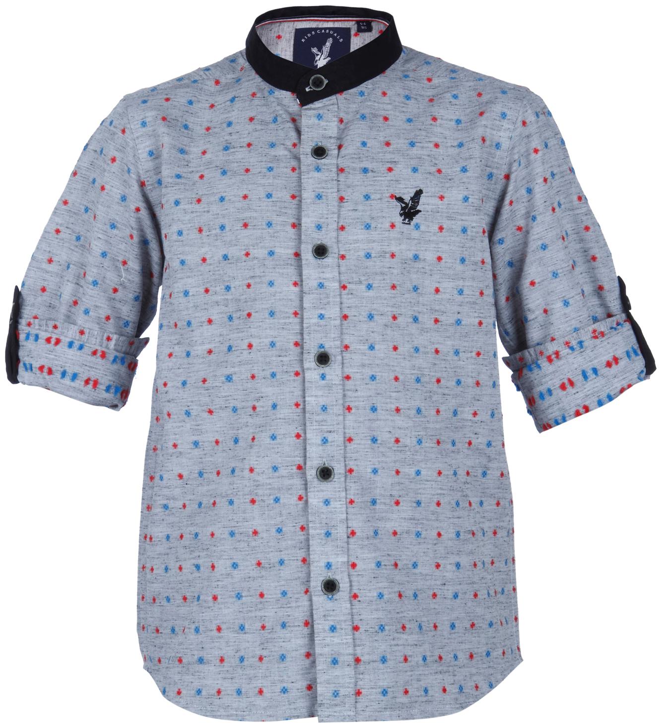 

URBAN SCOTTISH Boy Cotton Solid Shirt Grey