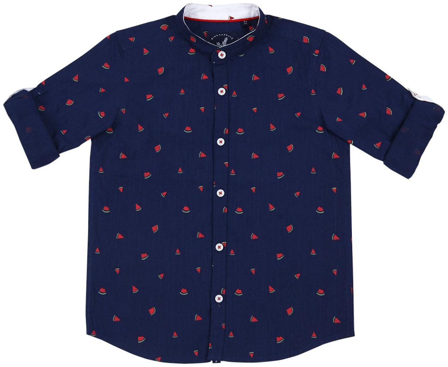 

URBAN SCOTTISH Boy Cotton Printed Shirt Blue