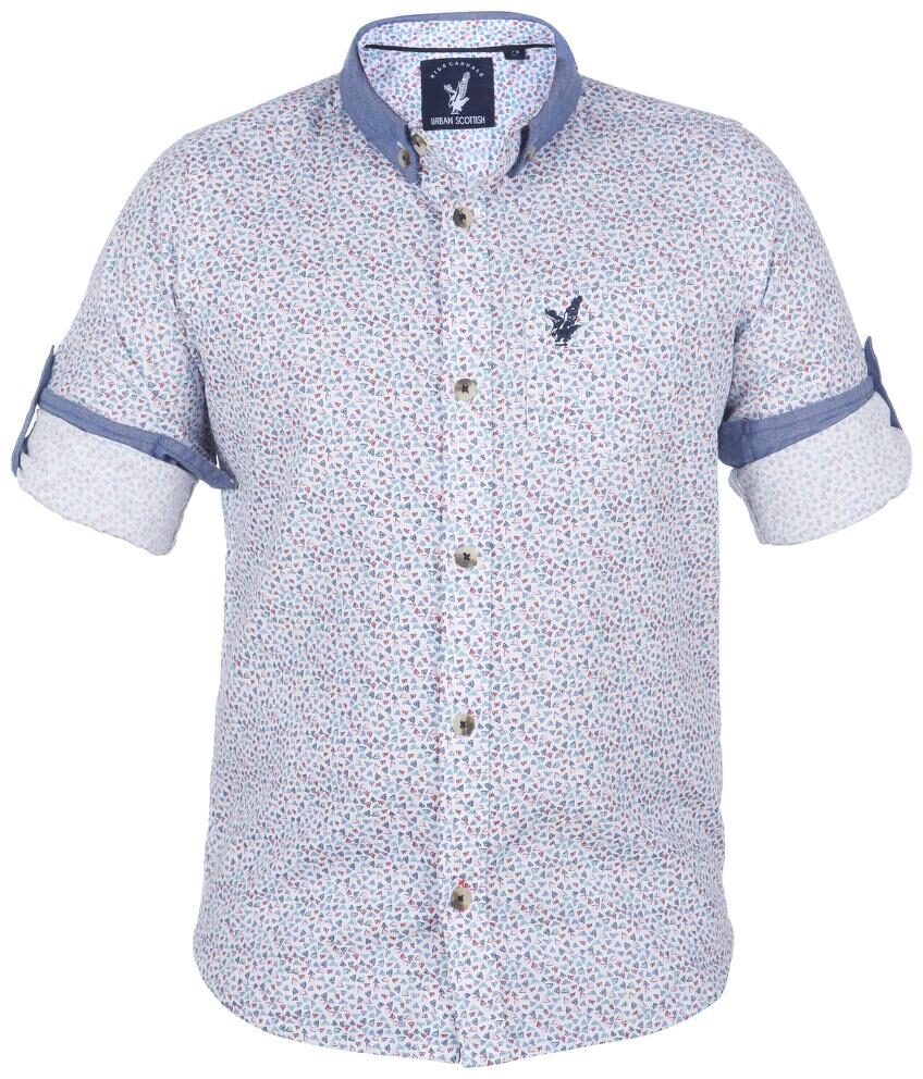 

URBAN SCOTTISH Boy Cotton Printed Shirt White