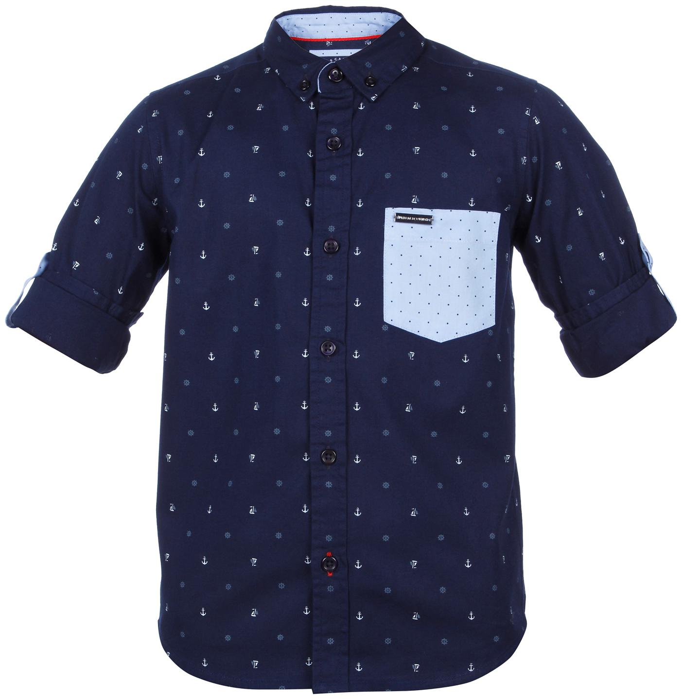 

URBAN SCOTTISH Boy Cotton Solid Shirt Blue