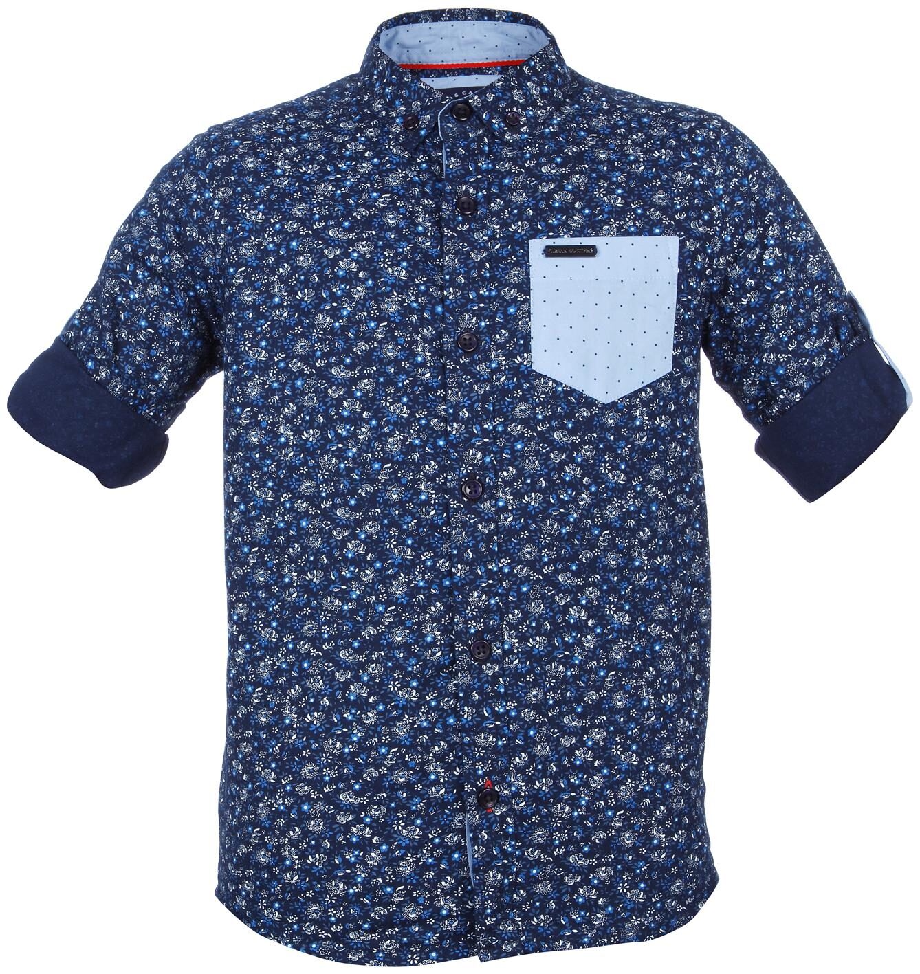 

URBAN SCOTTISH Boy Cotton Solid Shirt Blue