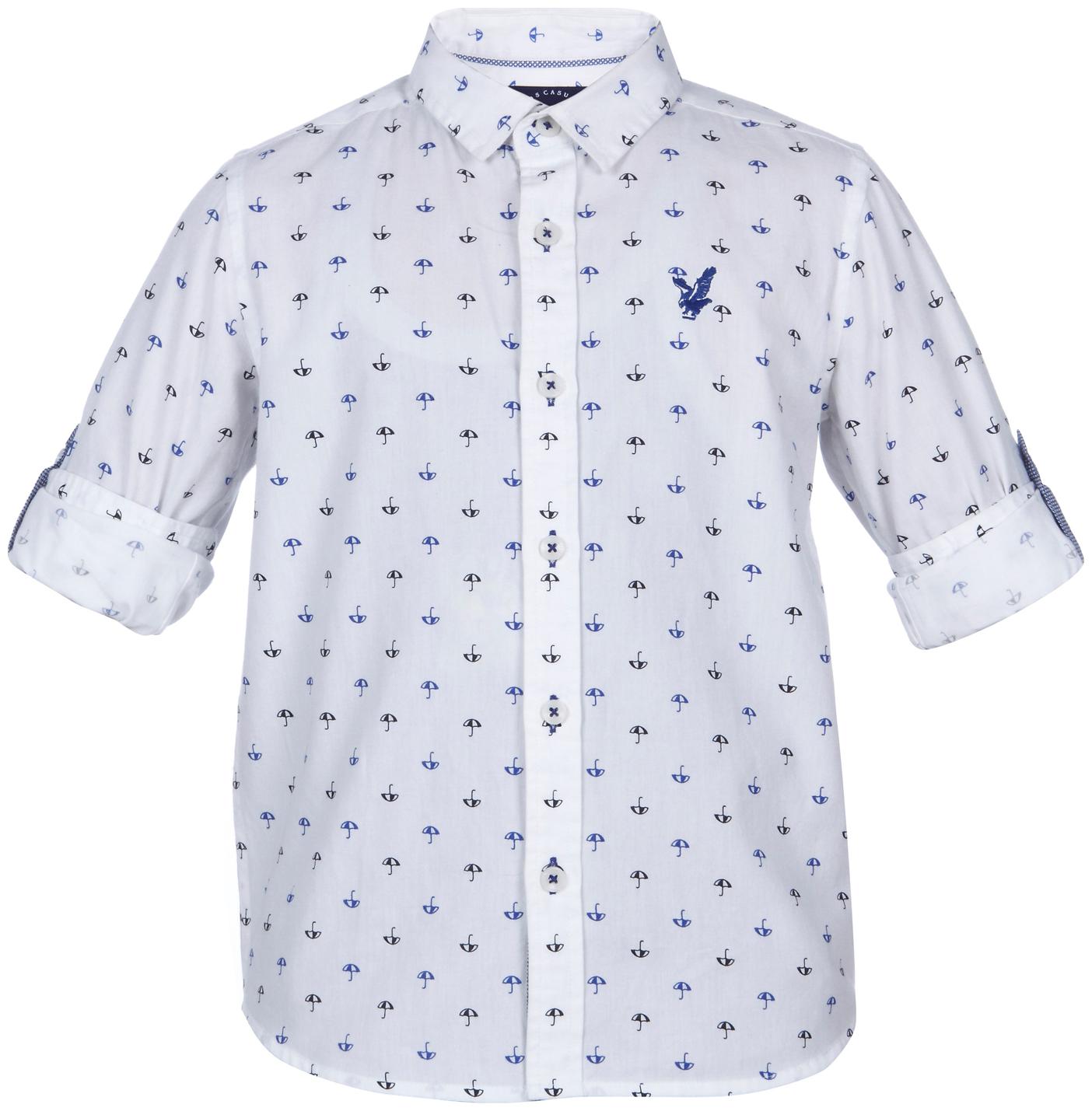 

URBAN SCOTTISH Boy Cotton Solid Shirt White