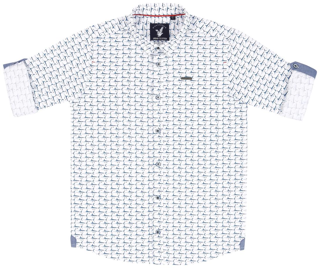 

URBAN SCOTTISH Boy Cotton Printed Shirt White