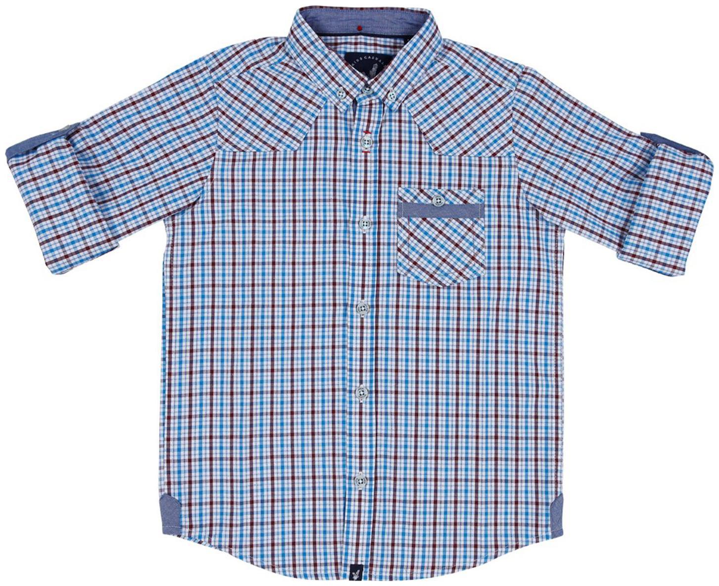 

URBAN SCOTTISH Boy Cotton Checked Shirt Blue