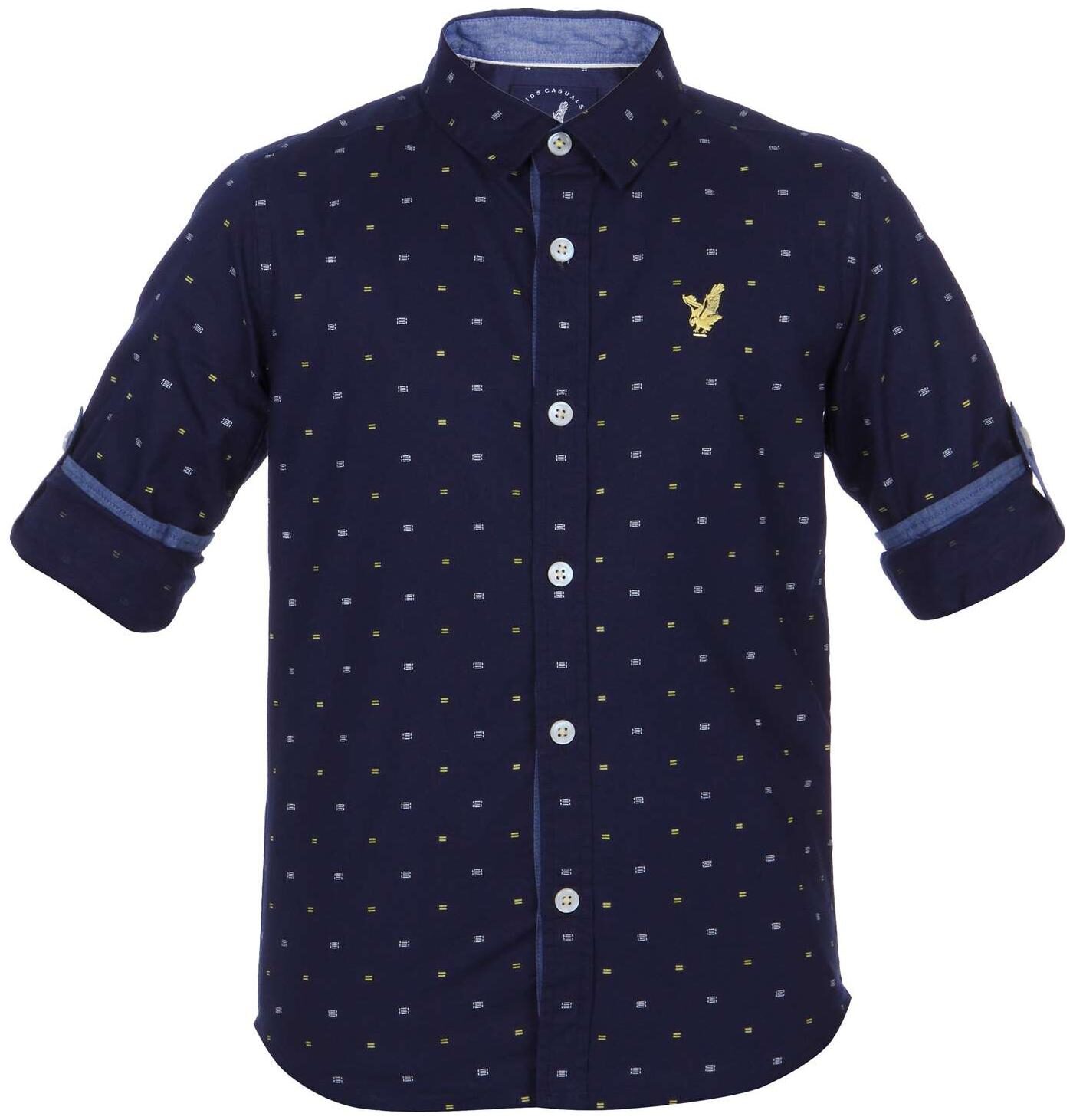 

URBAN SCOTTISH Boy Cotton Solid Shirt Blue