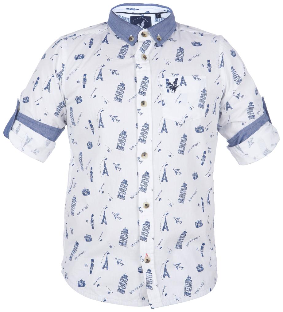 

URBAN SCOTTISH Boy Cotton Printed Shirt White