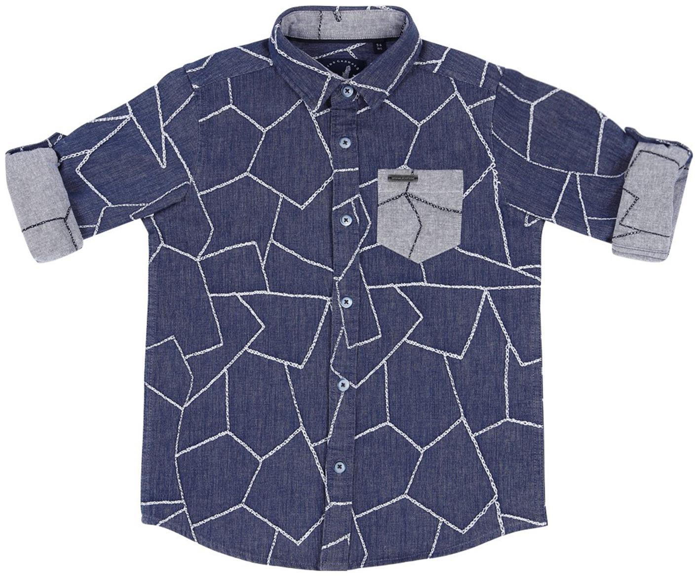 

URBAN SCOTTISH Boy Cotton Printed Shirt Blue