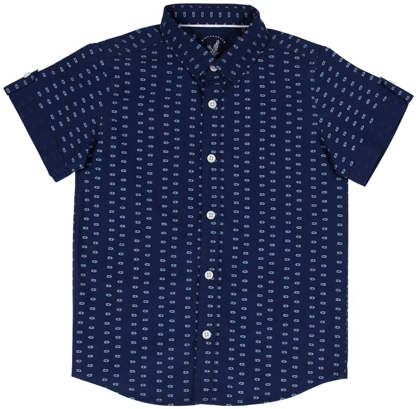 

URBAN SCOTTISH Boy Cotton Printed Shirt Blue