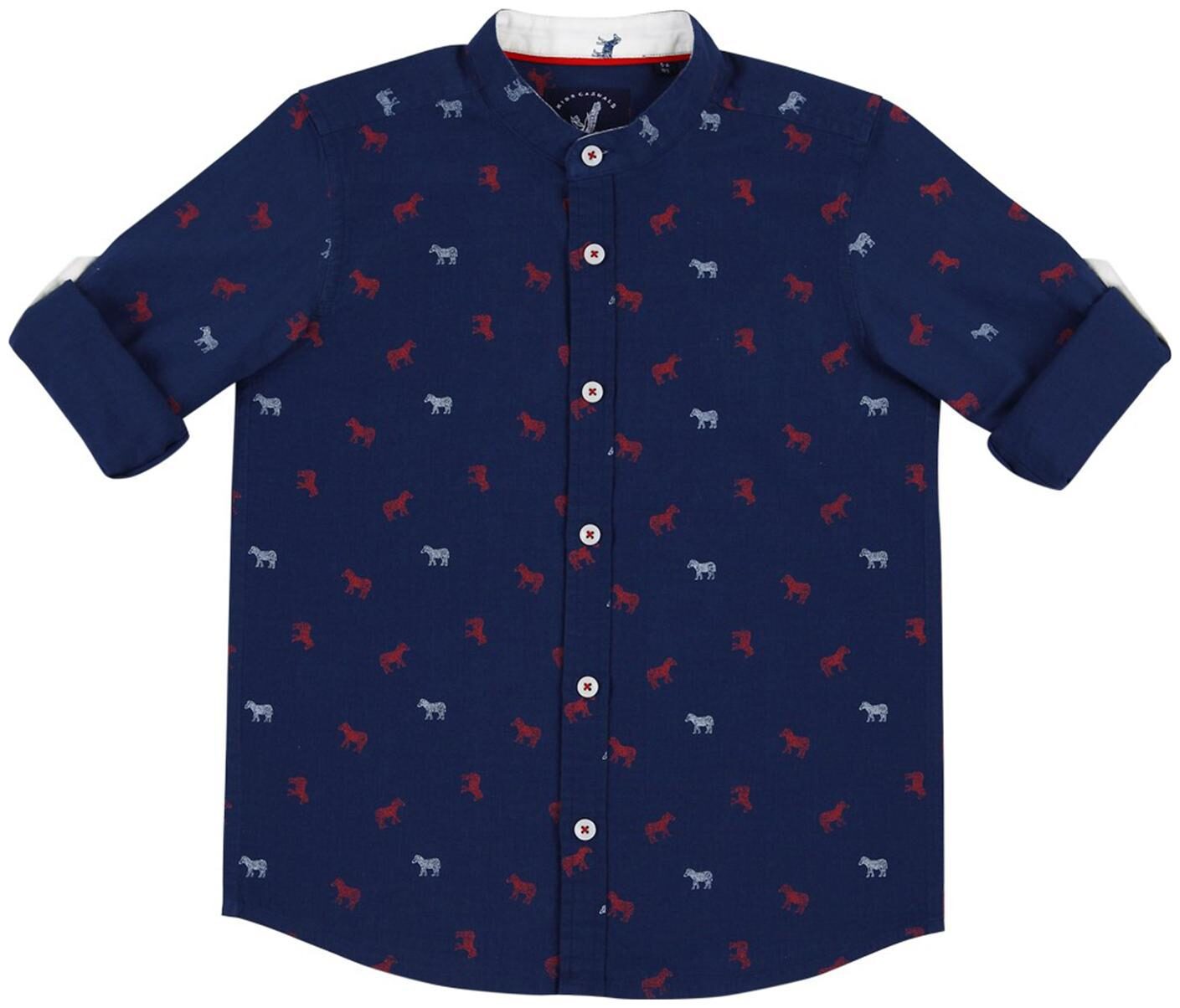 

URBAN SCOTTISH Boy Cotton Printed Shirt Blue